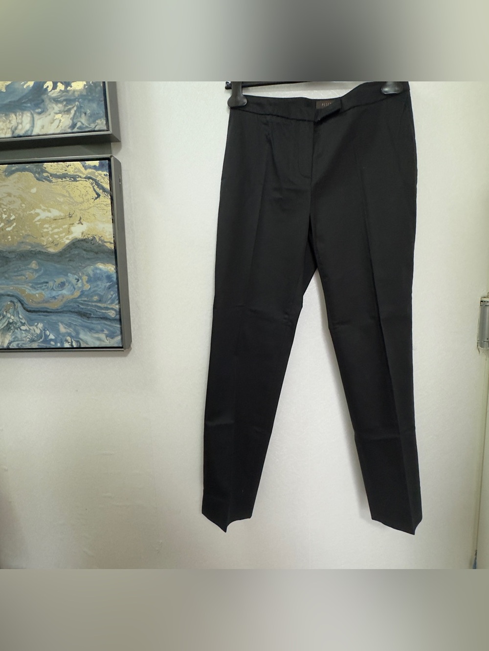 Peserico Black Tailored Dress Pants Made in Italy Size42 Elegant SlimFit Stretch